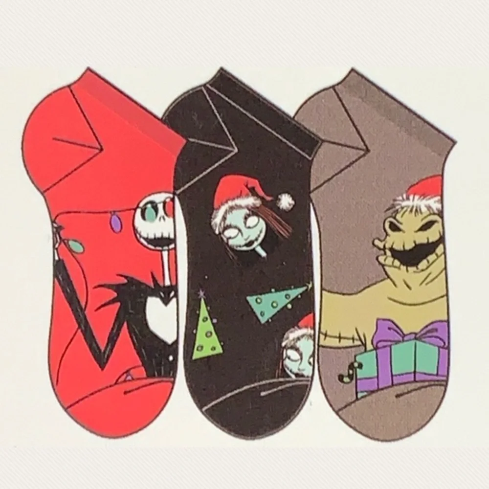 Nightmare Before Christmas No Show Socks Three Pack NWB Halloween
